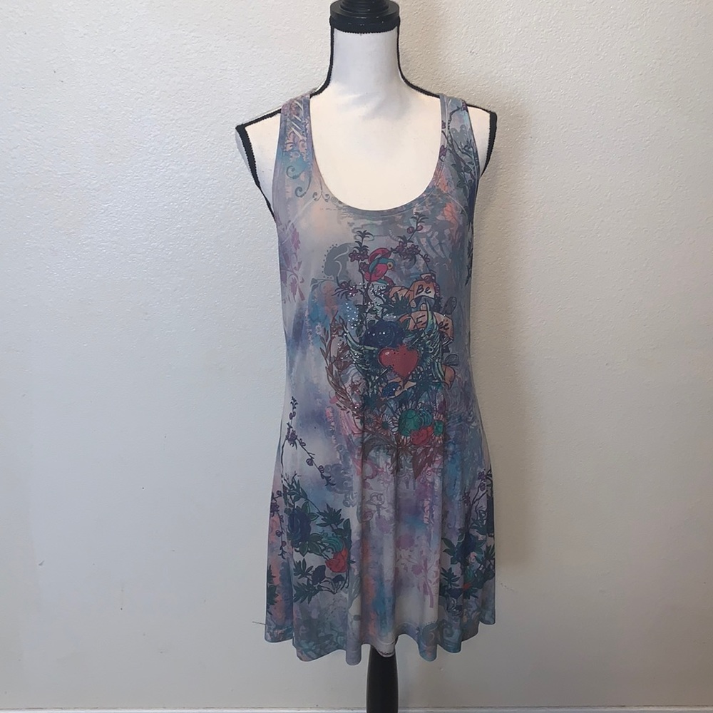 Press Apparel be free heart birds tank dress